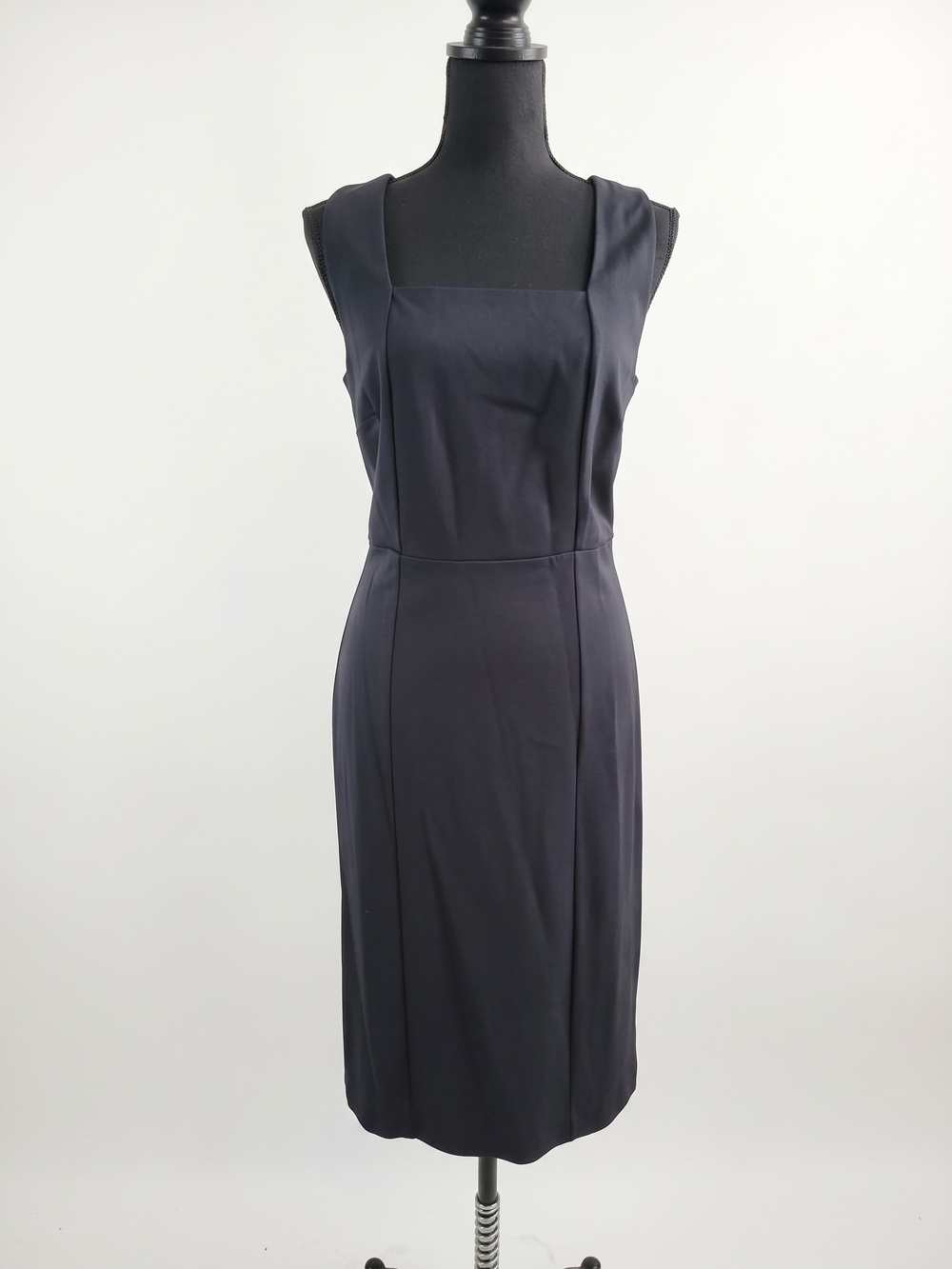 Ann Taylor Navy Square-Neck Sleeveless Sheath Dress